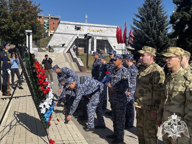 Воронежская Росгвардия приняла участие в мероприятии, посвящённом памяти жертв фашизма.
