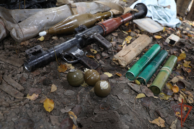 РОСГВАРДЕЙЦЫ ОБНАРУЖИЛИ СХРОН С ОРУЖИЕМ И БОЕПРИПАСАМИ В ЛУГАНСКОЙ НАРОДНОЙ РЕСПУБЛИКЕ