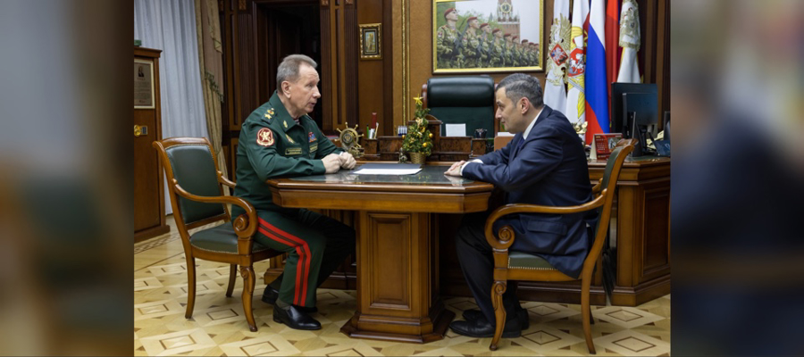 СОСТОЯЛАСЬ РАБОЧАЯ ВСТРЕЧА ДИРЕКТОРА РОСГВАРДИИ ГЕРОЯ РОССИИ ГЕНЕРАЛА АРМИИ ВИКТОРА ЗОЛОТОВА С ВРИО ГЛАВЫ КУРСКОЙ ОБЛАСТИ АЛЕКСАНДРОМ ХИНШТЕЙНОМ