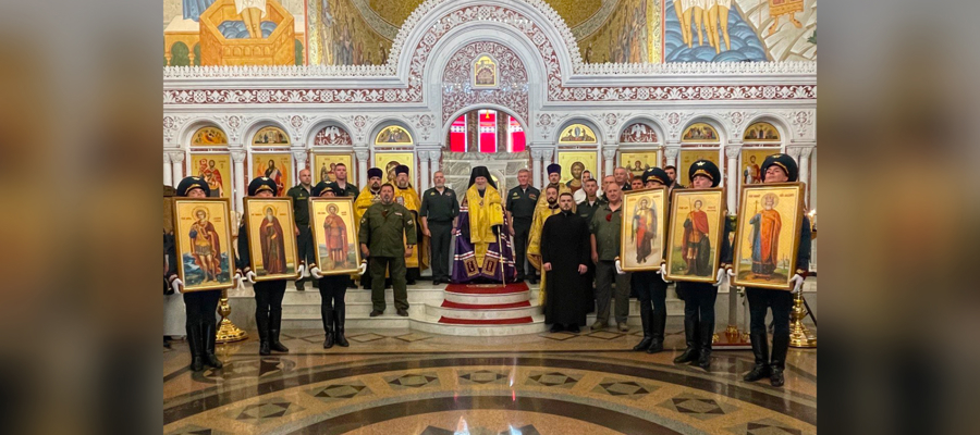 В ДЕНЬ КРЕЩЕНИЯ РУСИ В ГЛАВНЫЙ ХРАМ РОСГВАРДИИ ДОСТАВИЛИ ИКОНЫ НЕБЕСНЫХ ПОКРОВИТЕЛЕЙ ОТРЯДОВ СПЕЦНАЗА ВЕДОМСТВА