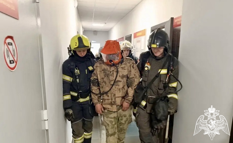 Росгвардия и МЧС провели совместную противопожарную тренировку в Воронеже